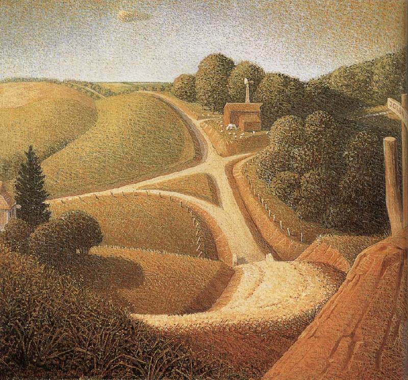 Grant Wood New Road Germany oil painting art
